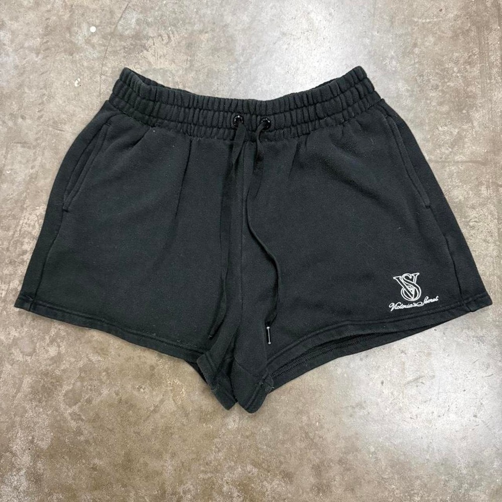 Y2K Victoria Secret Black Embroidered Mini Shorts Size S